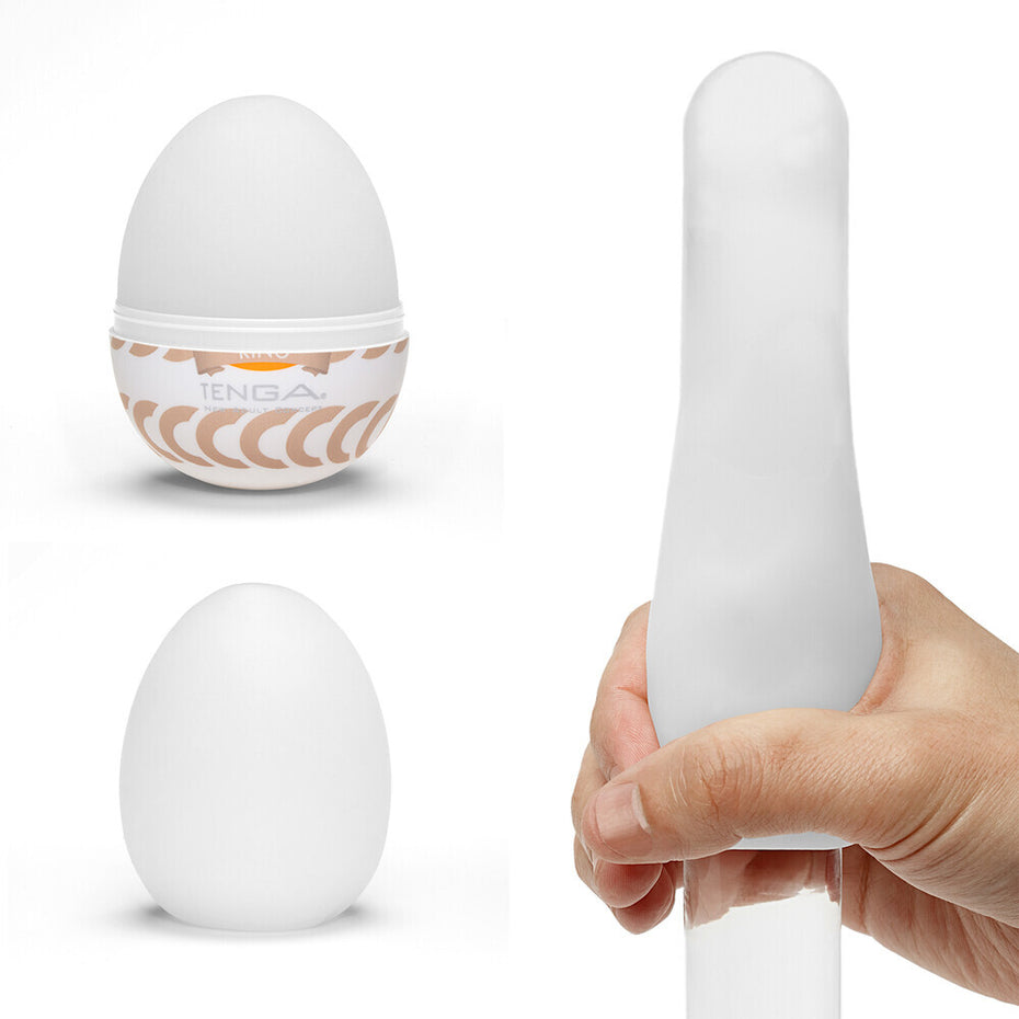 Egg-shaped Tenga masturbation ring.