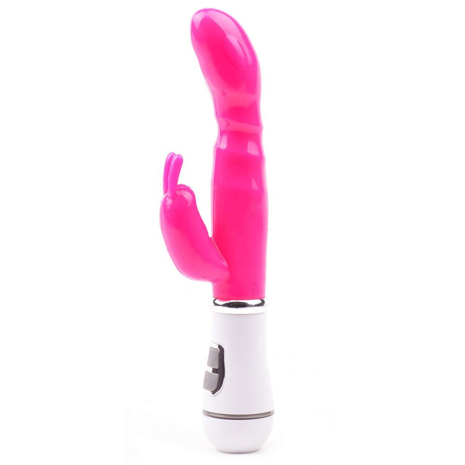 Neon Pink Slim Rabbit Vibrator with 12 Speeds