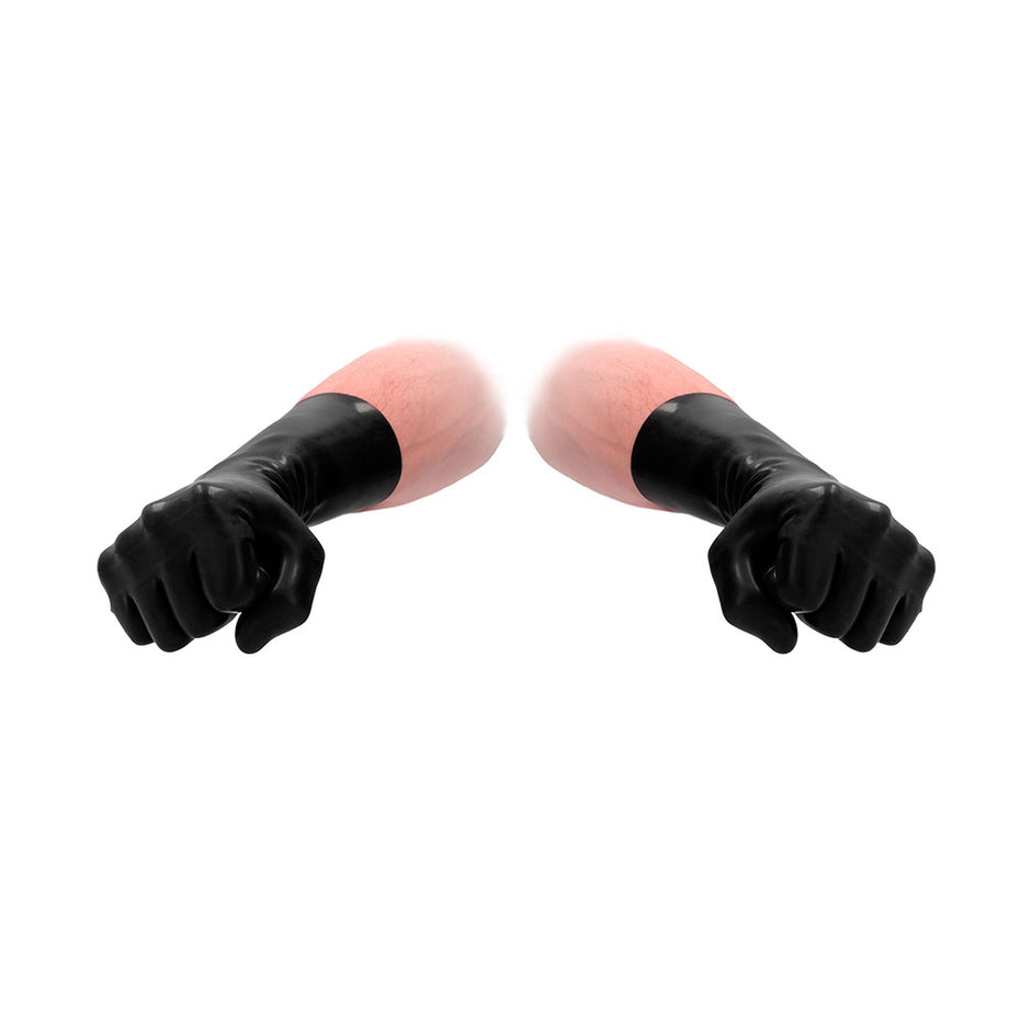 Black Latex Fist It Gloves (Short)