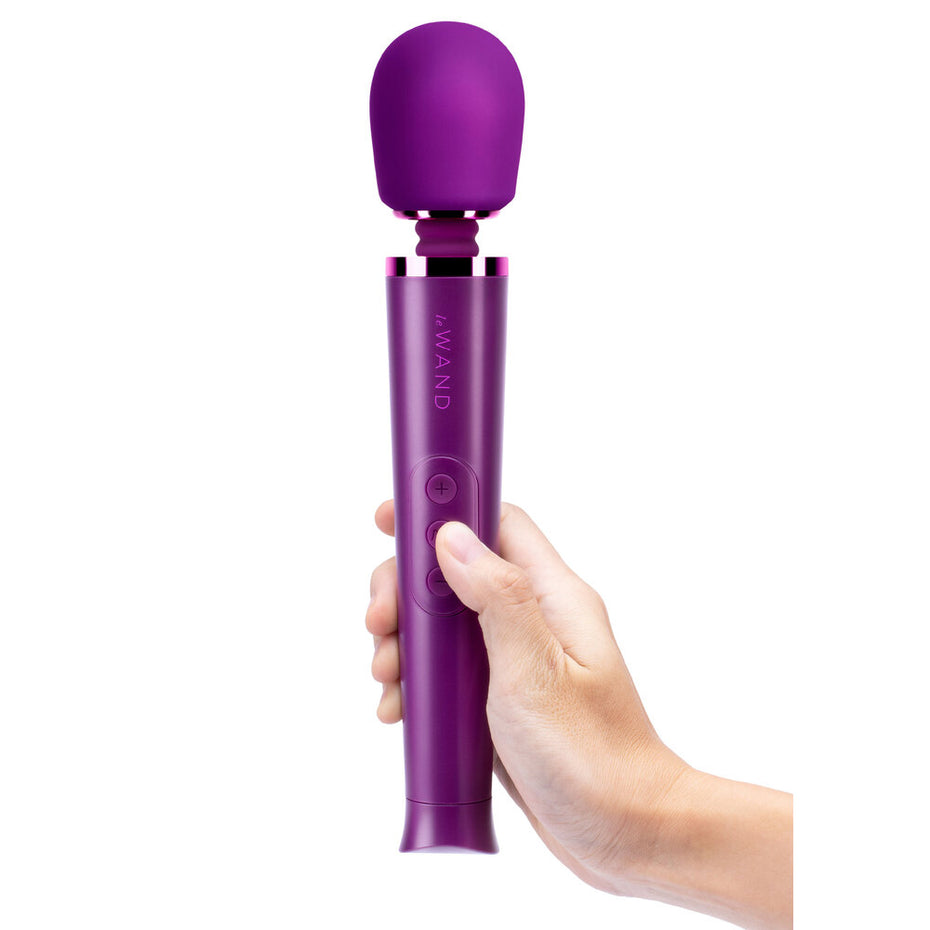 Compact Le Wand Vibrating Massager in Dark Cherry - Rechargeable