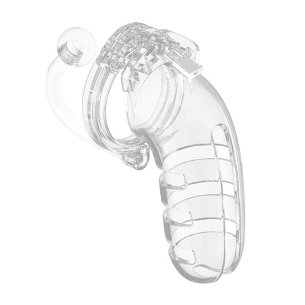 Clear Chastity Cage with Anal Plug for Men - 5.5 inches