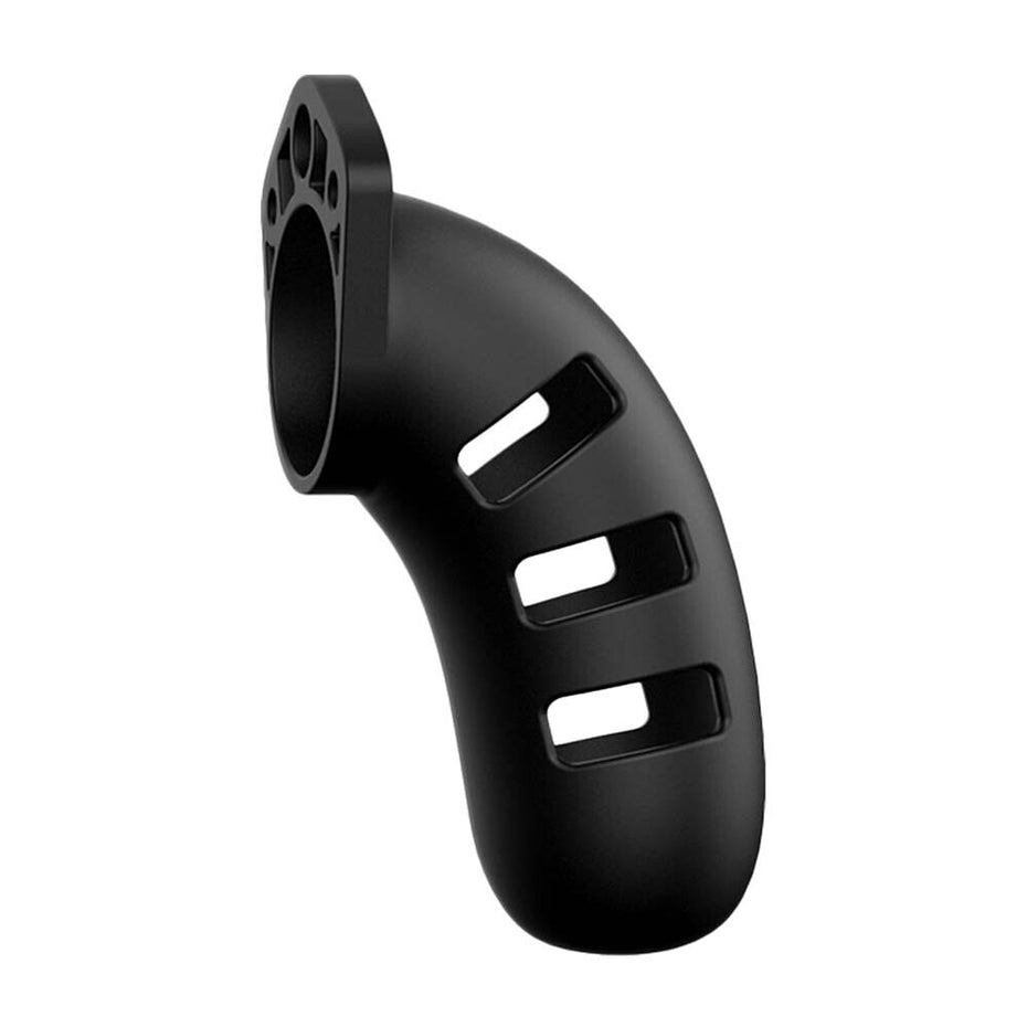 Black Silicone Chastity Cage for Men - 4.5 inches.