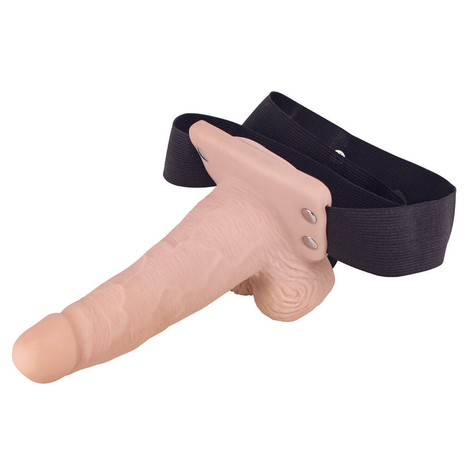 Hollow Vibrating Strap-On for Enhanced Erections - 6 Flesh Pink