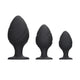 Black Silicone Swirled Butt Plug Set with Ouch Effect.