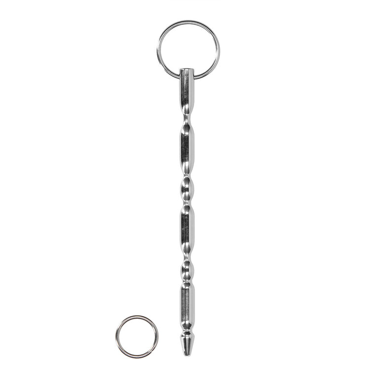 Steel Dilator with Ring for Urethral Sounding Pain Relief.