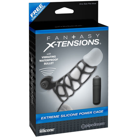 Fantasy Xtensions Vibrating Silicone Cock Cage - Extreme Power.