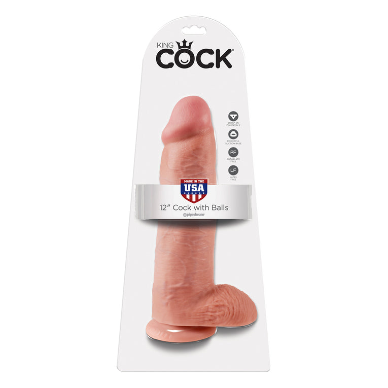 12-Inch King Cock Dildo with Balls.