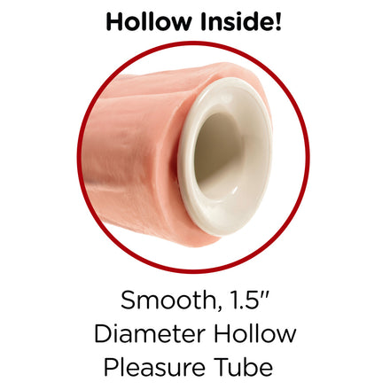 Hollow StrapOn with Two 11 Inch Flesh Colored Dildos.