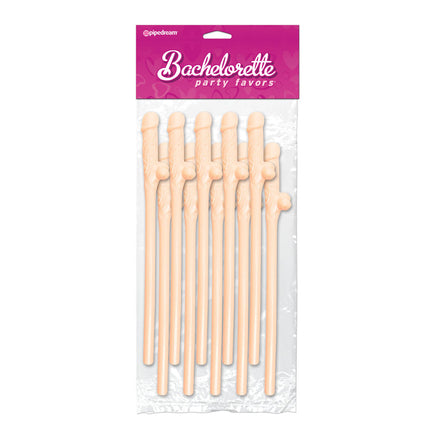 Fun Pecker Straws for Bachelorette Parties - Pack of 10 Flesh-colored Straws.