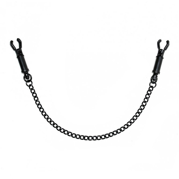 Black Metal Nipple Chain Clamps - Adjustable.