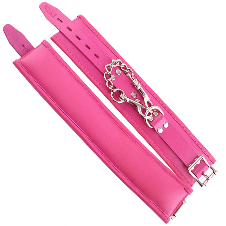 Soft Pink Padded Wrist Cuffs by Rouge Garments.