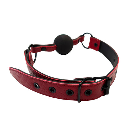 Leather Croc Print Ball Gag by Rouge Garments