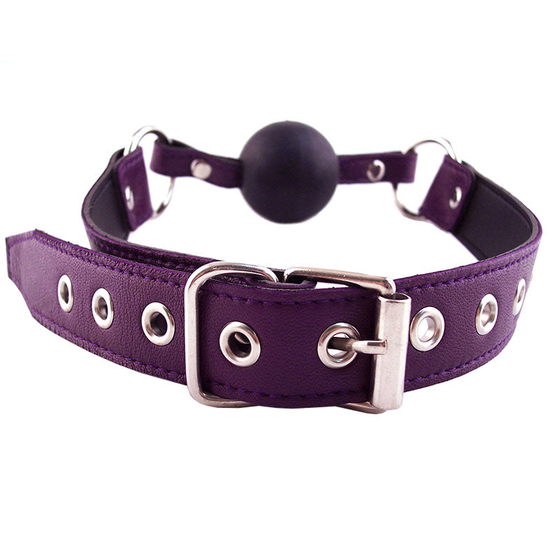 Purple Ball Gag by Rouge Garments.
