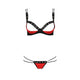 Red and Black Passion Bra Set by Midori.
