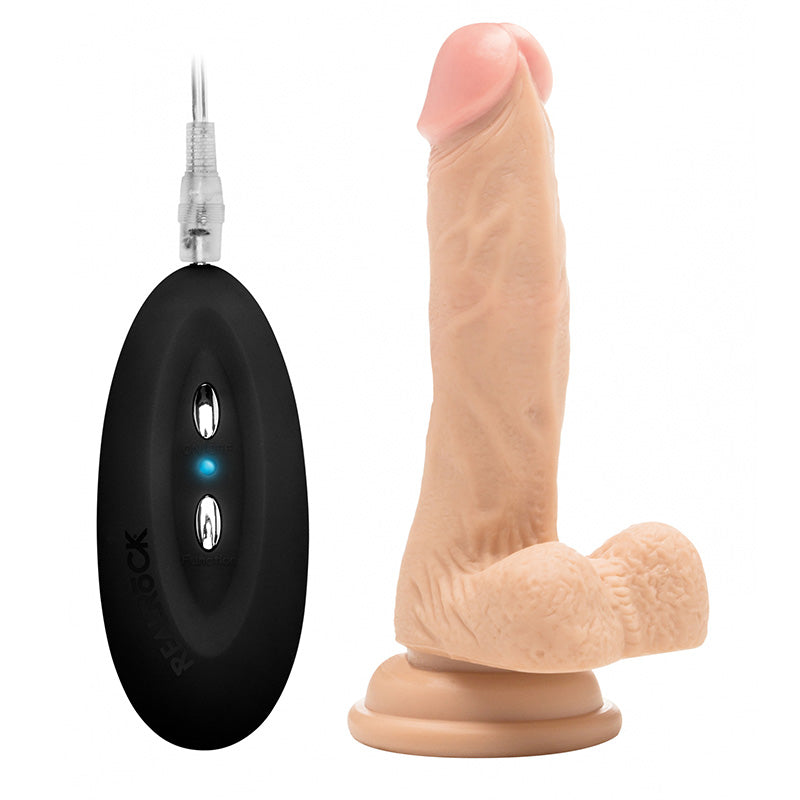 RealRock Vibrating Cock with Scrotum, 7 Inches
