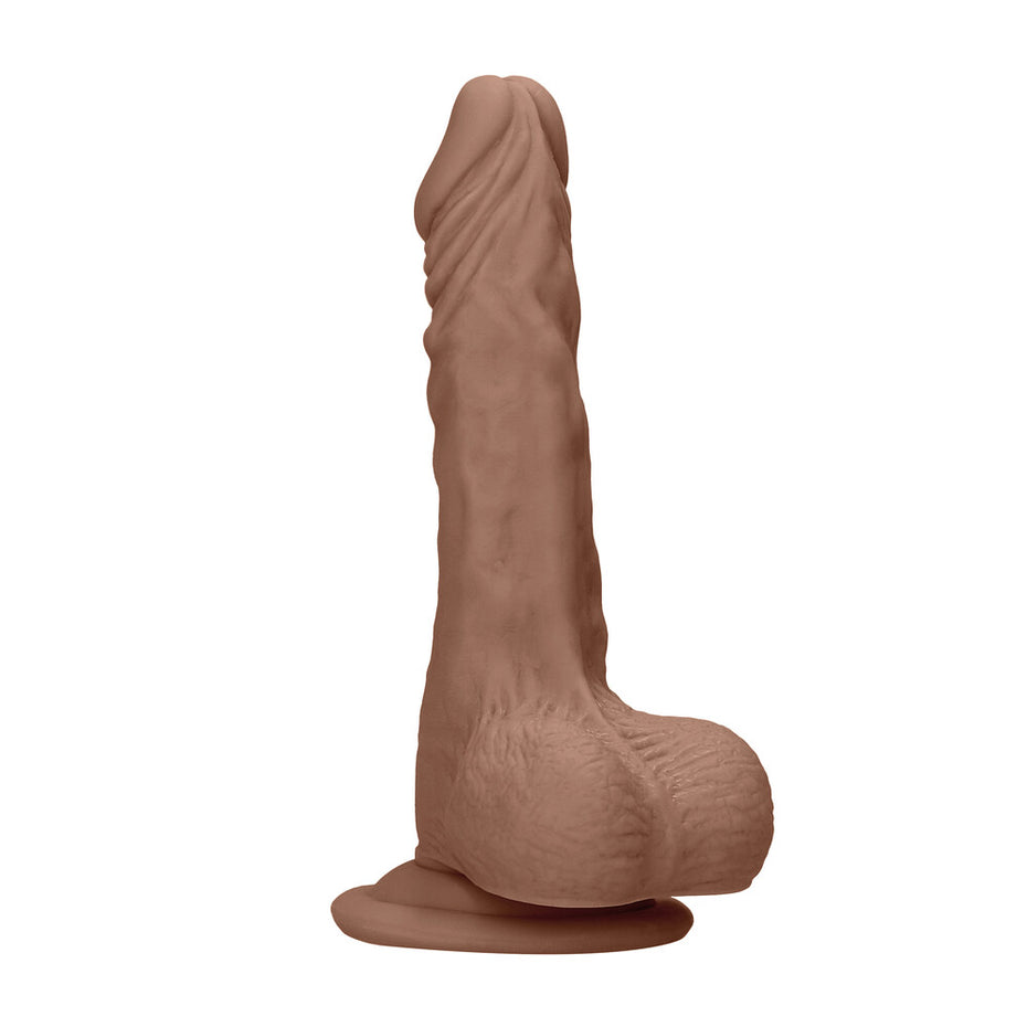 7 Flesh Tan Dildo with Realistic Testicles.