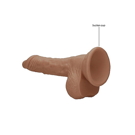 7 Flesh Tan Dildo with Realistic Testicles.