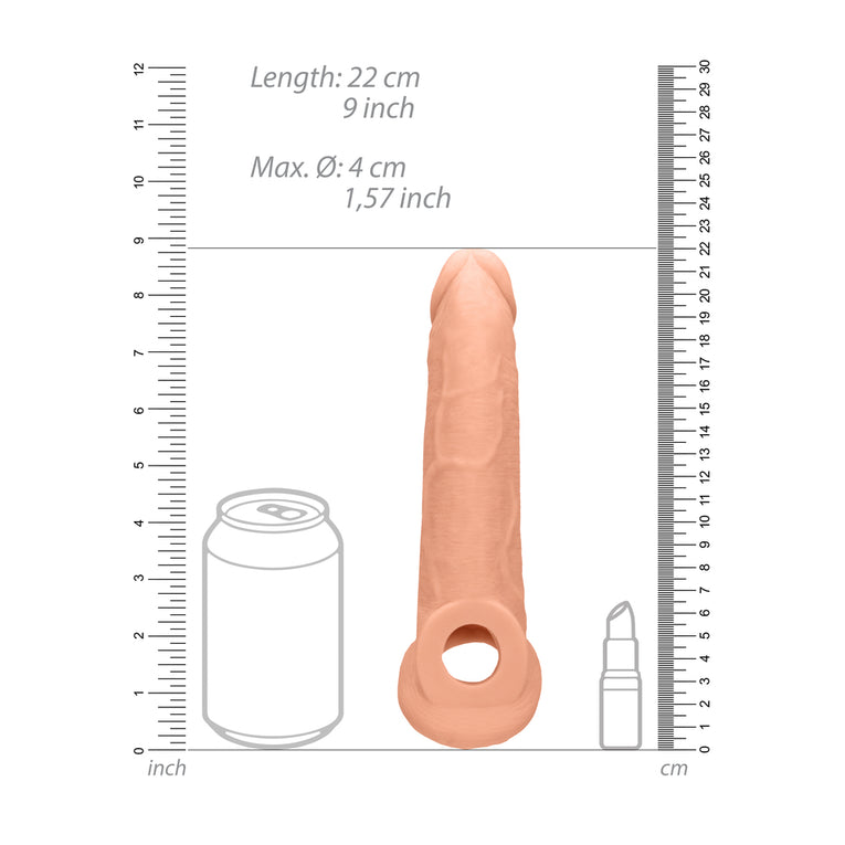 RealRock Flesh Pink Penis Sleeve, 9 Inches