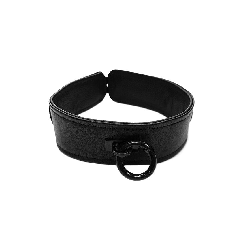Black Leather Collar by Rouge Garments.