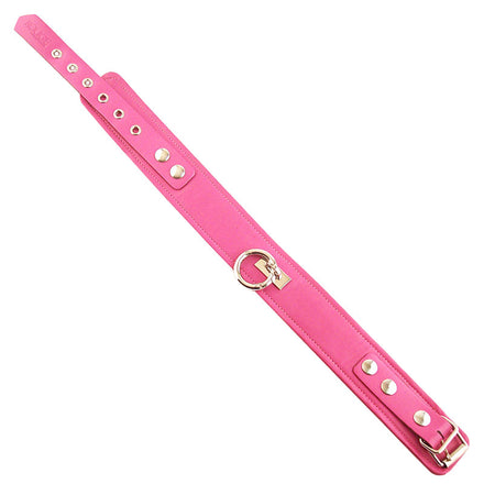 Pink Leather Collar by Rouge Garments.