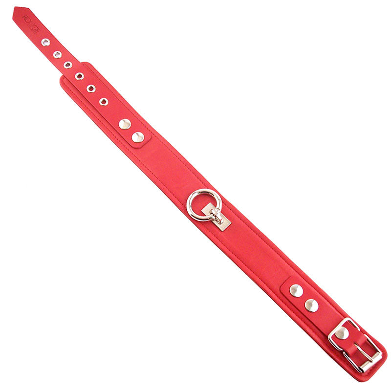 Red Leather Collar by Rouge Garments.