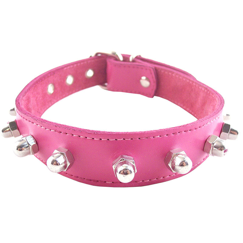 Pink Collar with Nut Design by Rouge Garments.