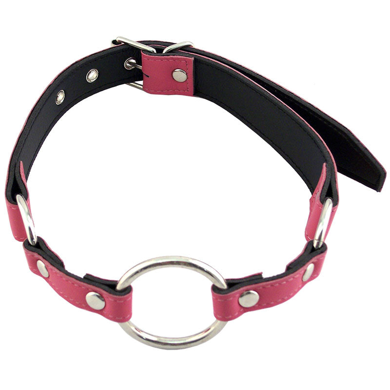 Pink O Ring Gag by Rouge Garments.