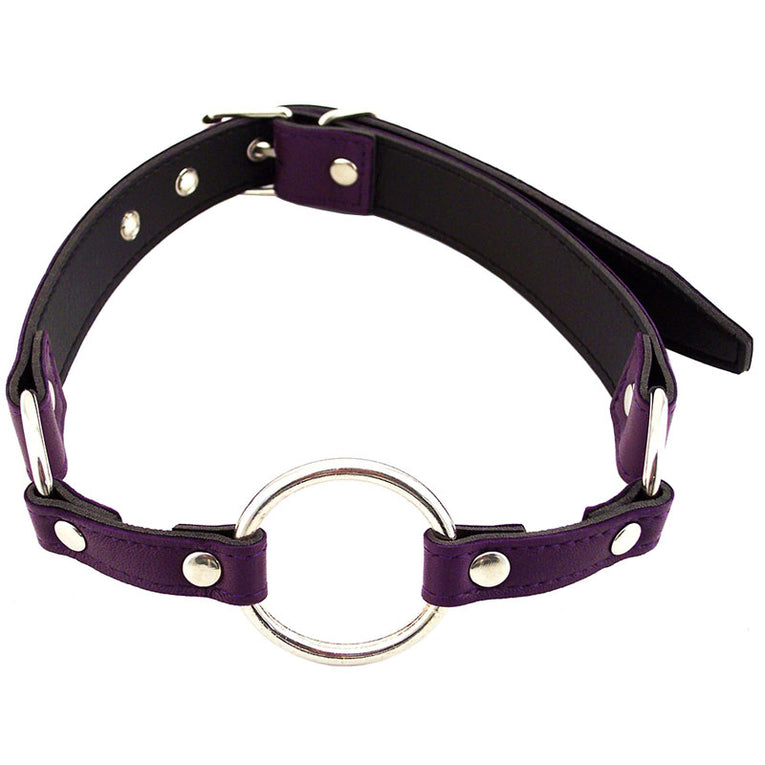 Purple O-Ring Gag by Rouge Garments.