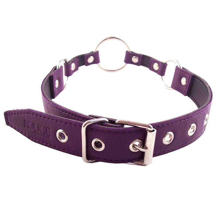 Purple O-Ring Gag by Rouge Garments.