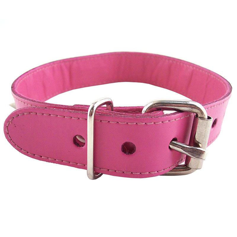 Pink Studded Collar with ORing by Rouge Garments.