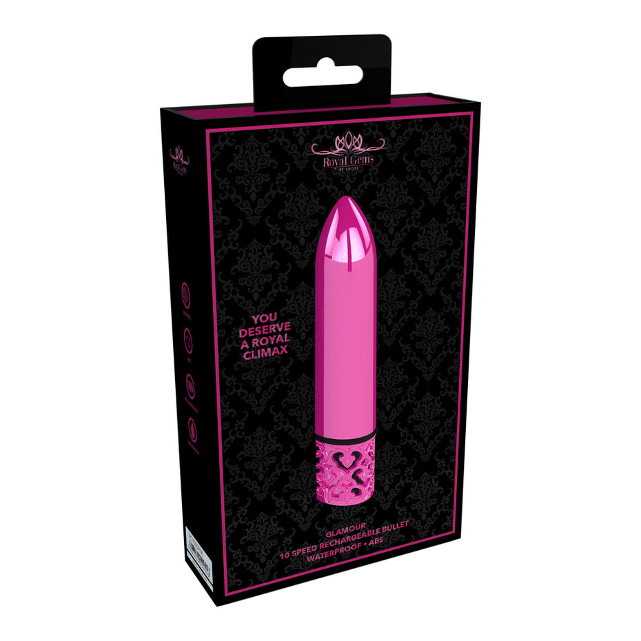 Rechargeable Pink Bullet Vibrator - Royal Gems Glamour