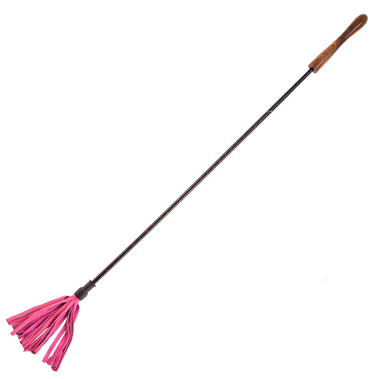 Pink Riding Crop with Wooden Handle by Rouge Garments.
