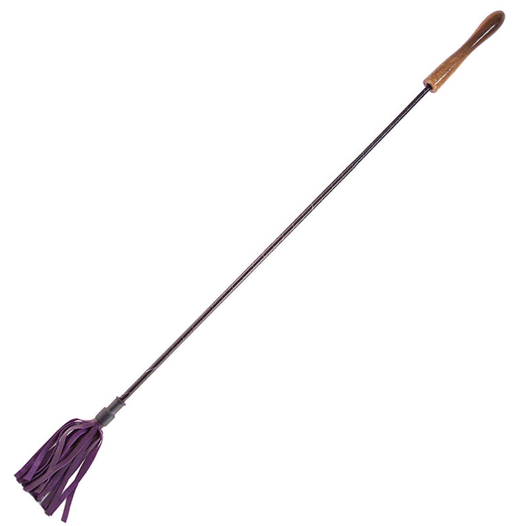 Purple Riding Crop with Wooden Handle by Rouge Garments.