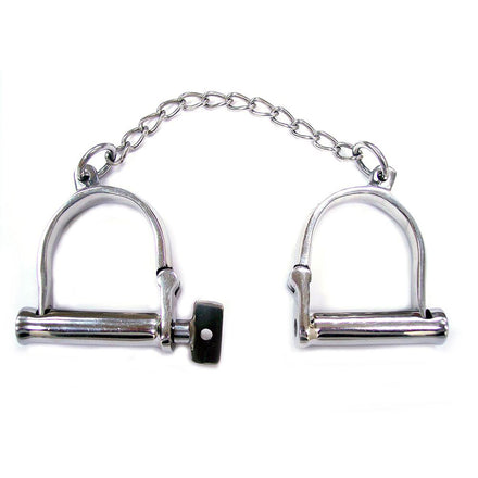 Stainless Steel Wrist Shackles in Rouge