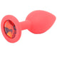 Red Silicone Jewel Butt Plug (Small)