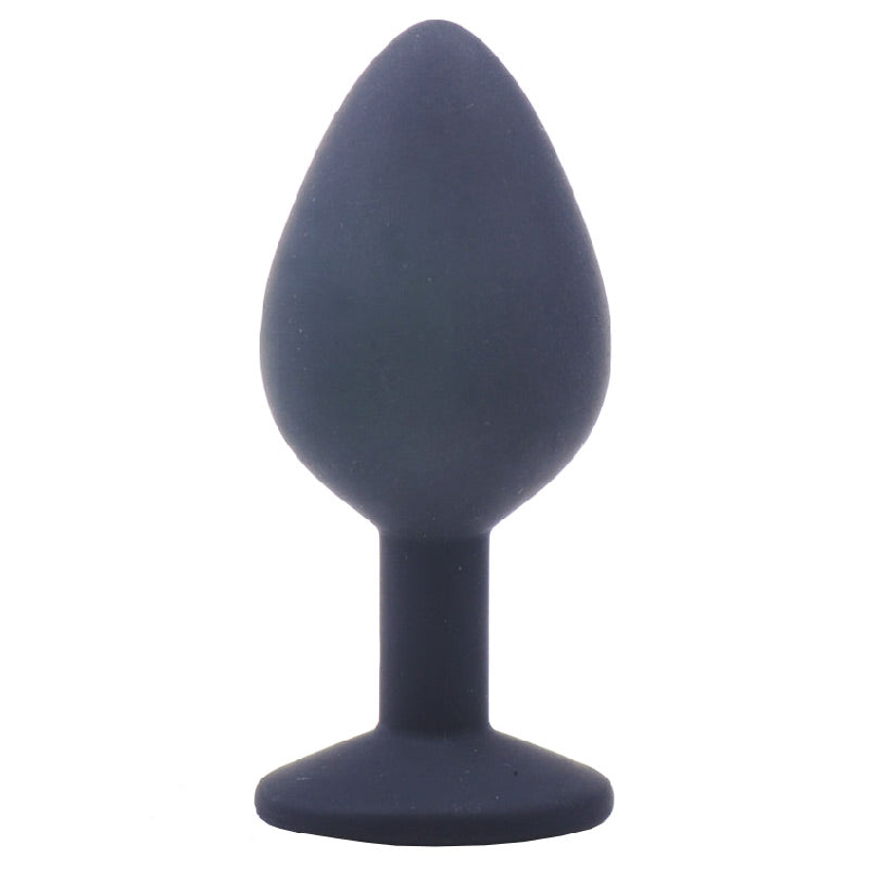 Sparkling Black Silicone Medium Butt Plug