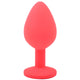 Red Silicone Butt Plug with Jewelled Medium Size.