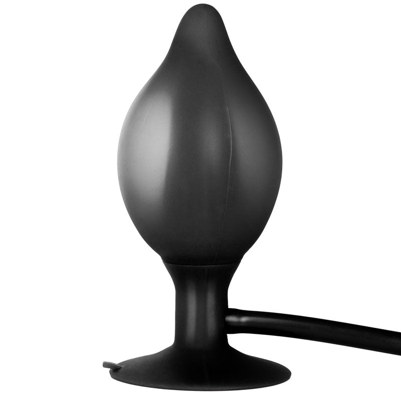 Small Black Silicone Inflatable Anal Plug - Booty Call Pumper