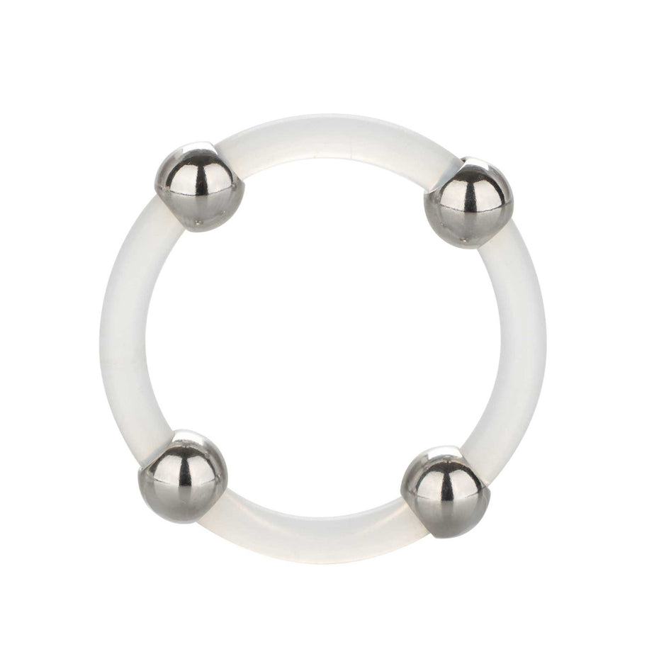 Extra Large Silicone Ring with Steel Beads