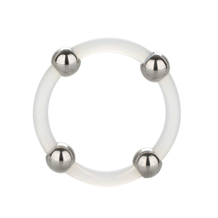 Large Silicone Ring with Steel Beads