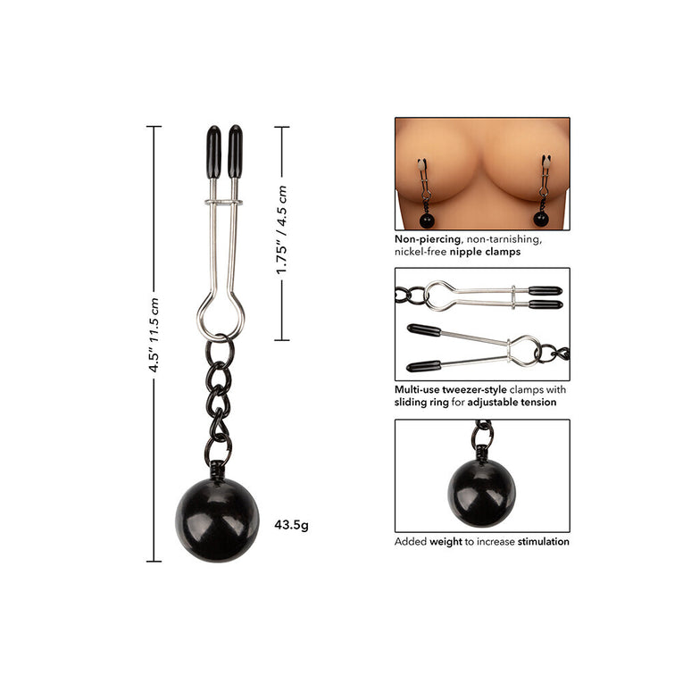 Weighted Nipple Tweezer Clamps with Grips