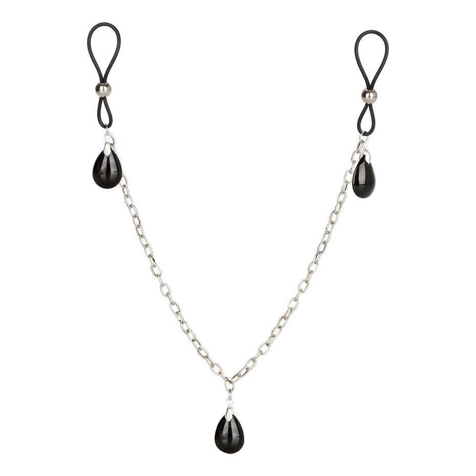 Black Onyx Non-Piercing Nipple Chain Jewelry.