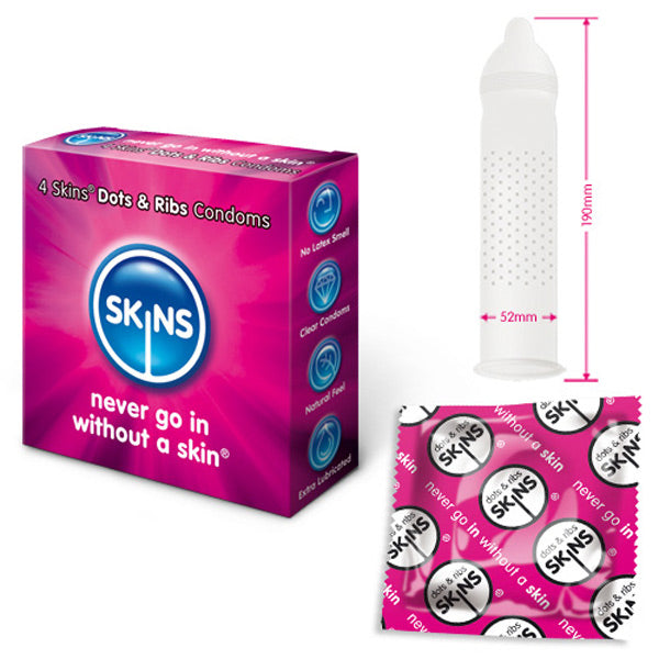Skins Dots and Ribs Condoms (4 Pack)