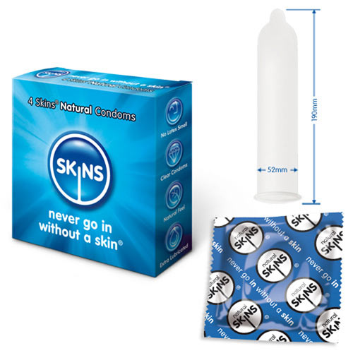 4 Pack Skins Natural Condoms