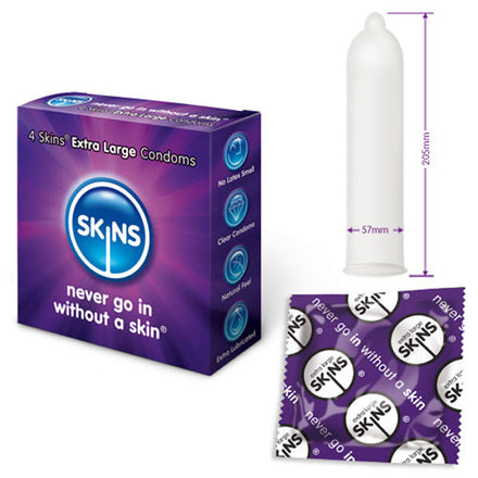 4-Pack of Skins Extra Large Condoms