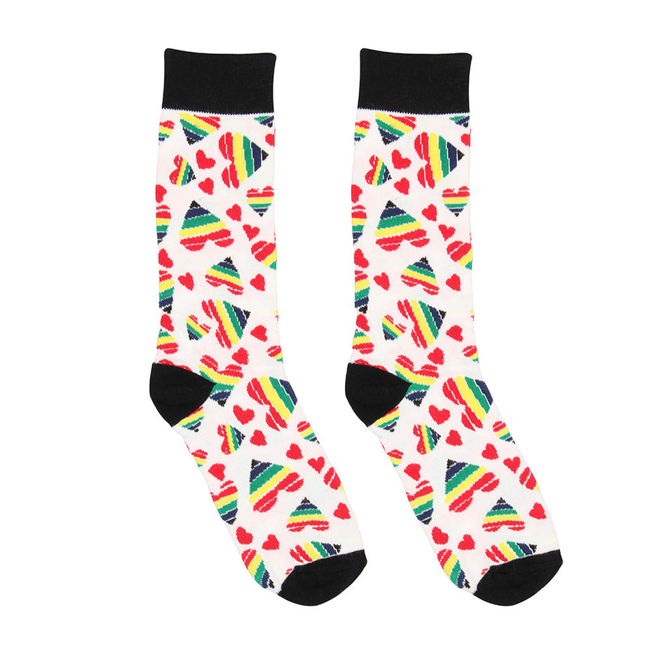 Heart-Printed Socks for Shoe Sizes 42-46