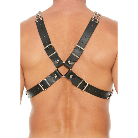 Sturdy Leather & Chain Body Harness