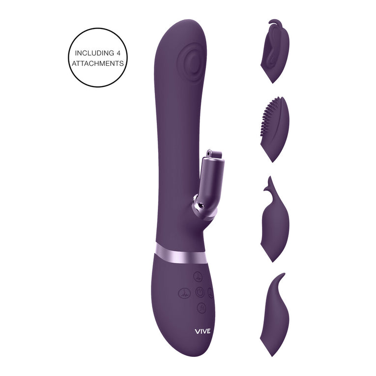 Purple Rabbit Vibrator with Interchangeable Tips - Vive Etsu
