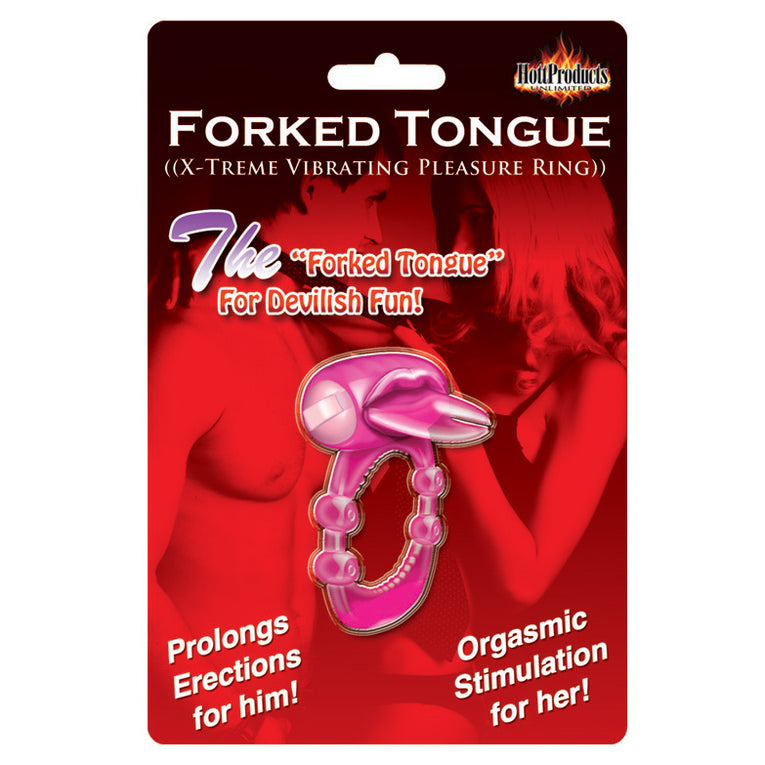 Vibrating Silicone Cock Ring with Forked Tongue