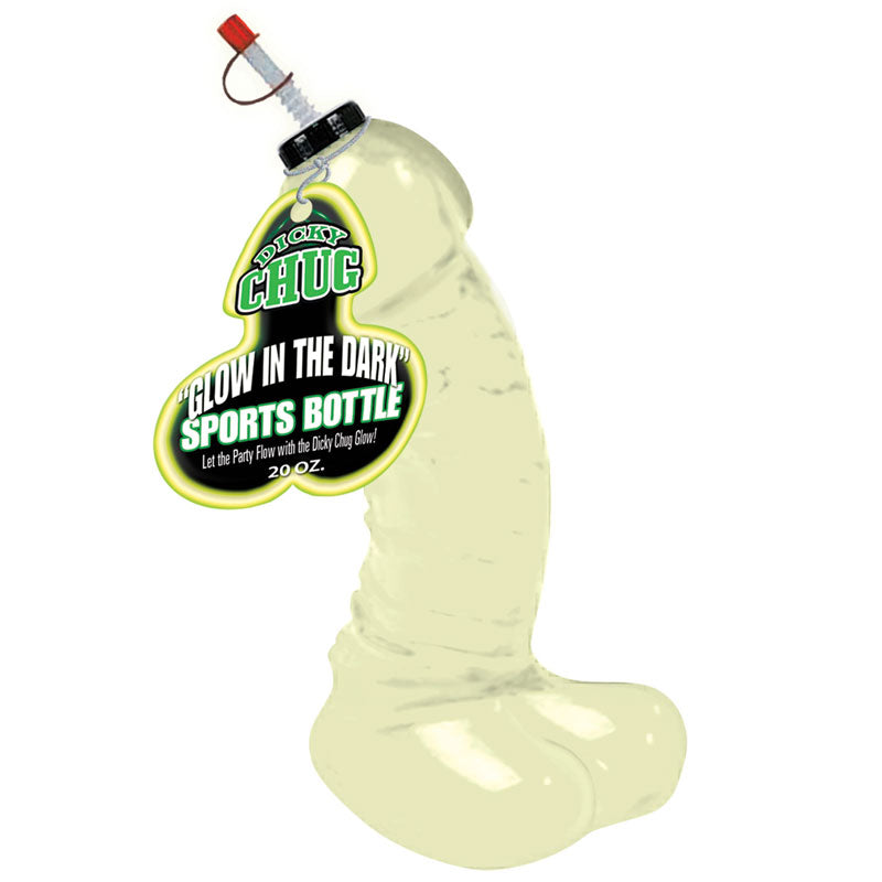 Glow-in-the-Dark Dicky Chug 20 oz. Water Bottle for Sports.